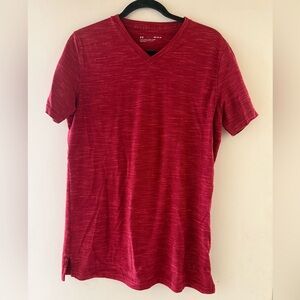 Under Armour Men's Heathered Red V-Neck Tee